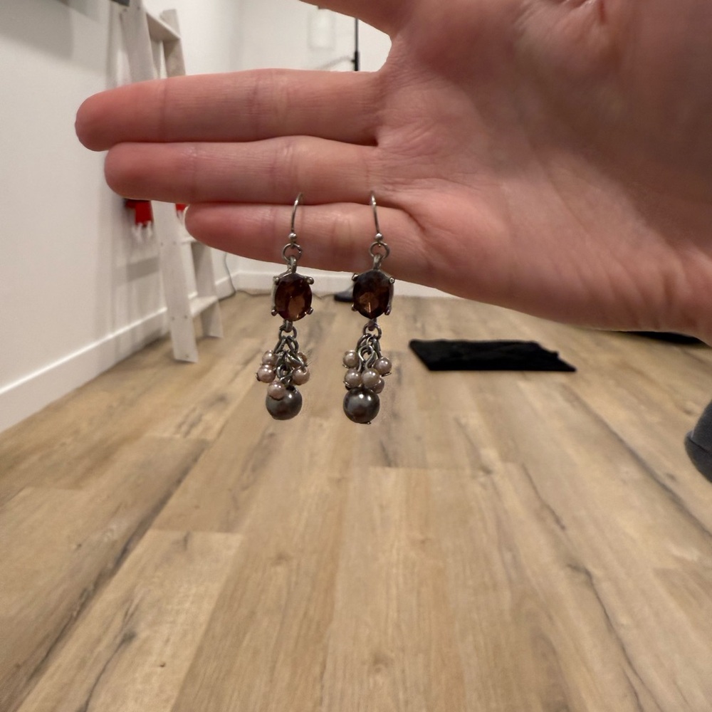 Maroon Dangly Earrings
